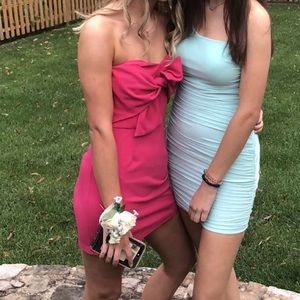 Pink Revolve Strapless Tie Dress